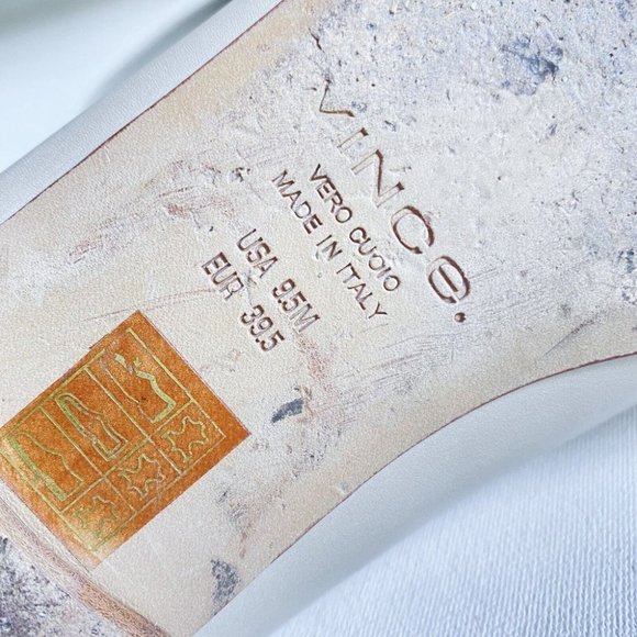 Vince Nude Beige Leather Slip on Slides 9.5 - Picture 9 of 10